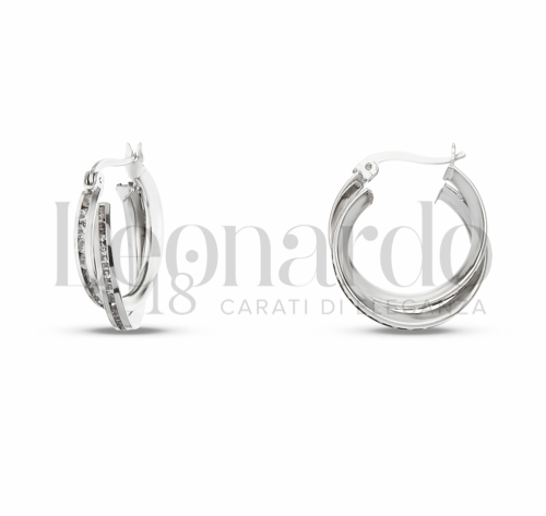 12 mm Diametro interno o misura con Zircone bianco in Oro Bianco da 2,8gr.