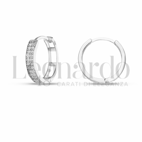 12 mm Diametro interno o misura con Zircone bianco in Oro Bianco da 2,6gr.