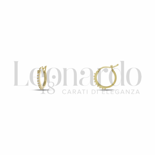 8 mm Diametro interno o misura con Zircone bianco in Oro Giallo da 1,3gr.