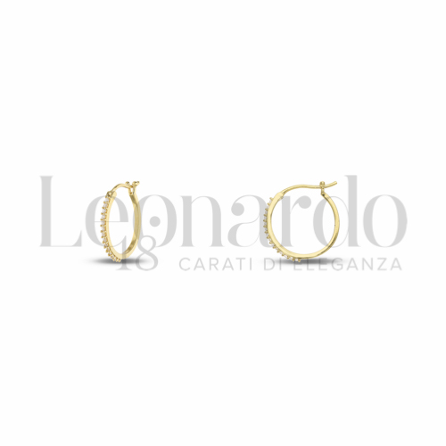 10 mm Diametro interno o misura con Zircone bianco in Oro Giallo da 1,7gr.