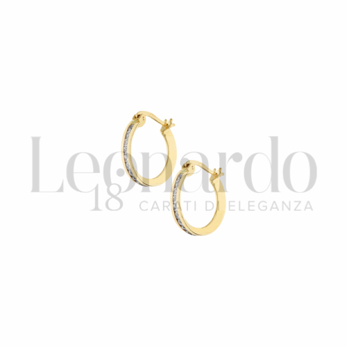 10 mm Diametro interno o misura con Zircone bianco in Oro Giallo da 1,4gr.