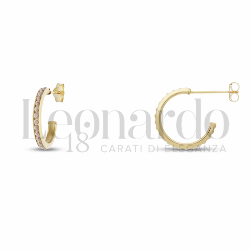 10 mm Diametro interno o misura con Zircone bianco in Oro Giallo da 1,2gr.
