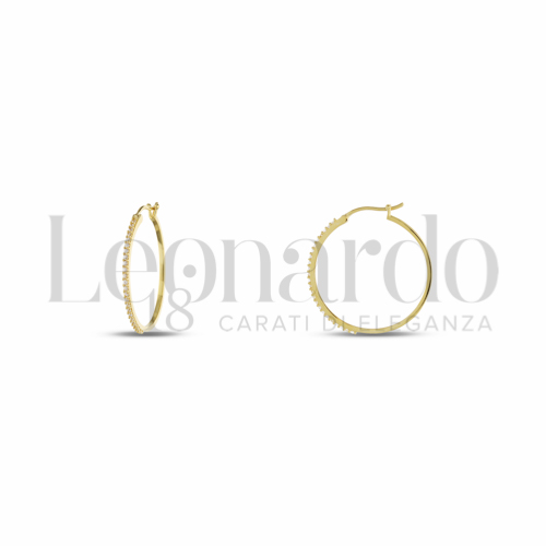 15 mm Diametro interno o misura con Zircone bianco in Oro Giallo da 2,2gr.