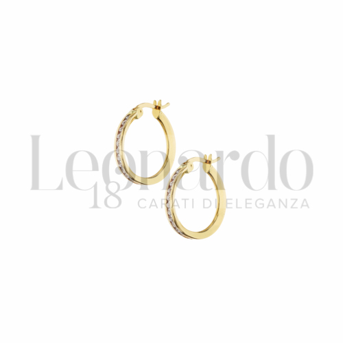 15 mm Diametro interno o misura con Zircone bianco in Oro Giallo da 1,5gr.