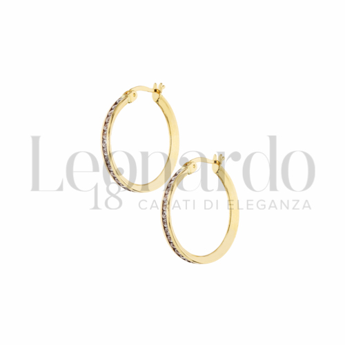 20 mm Diametro interno o misura con Zircone bianco in Oro Giallo da 2gr.