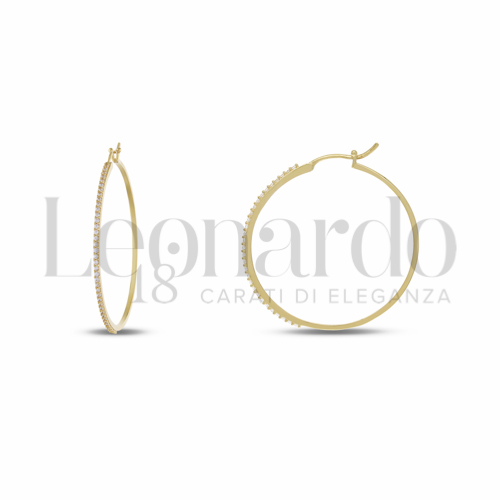 25 mm Diametro interno o misura con Zircone bianco in Oro Giallo da 3,6gr.