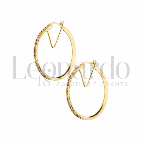 25 mm Diametro interno o misura con Zircone bianco in Oro Giallo da 3gr.