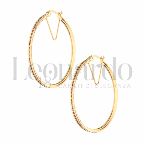 30 mm Diametro interno o misura con Zircone bianco in Oro Giallo da 3,5gr.