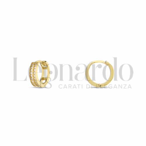 10 mm Diametro interno o misura con Zircone bianco in Oro Giallo da 2,8gr.
