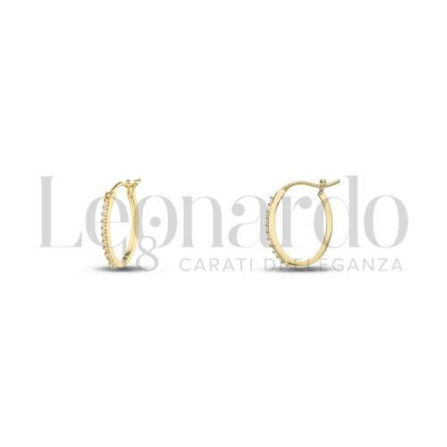 8x14 mm Diametro interno o misura con Zircone bianco in Oro Giallo da 1,4gr.