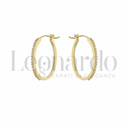 11x18 mm Diametro interno o misura con Zircone bianco in Oro Giallo da 2gr.