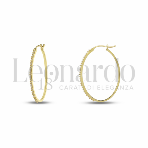 19x28 mm Diametro interno o misura con Zircone bianco in Oro Giallo da 3,2gr.