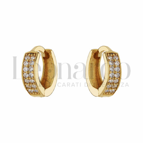 7 mm Diametro interno o misura con Zircone bianco in Oro Giallo da 2,1gr.