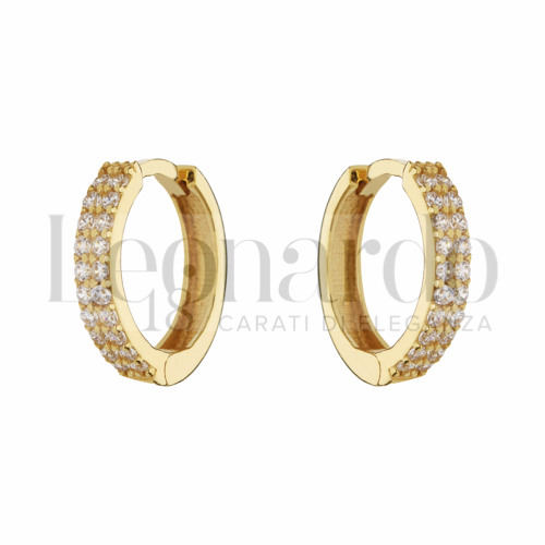 10 mm Diametro interno o misura con Zircone bianco in Oro Giallo da 2gr.