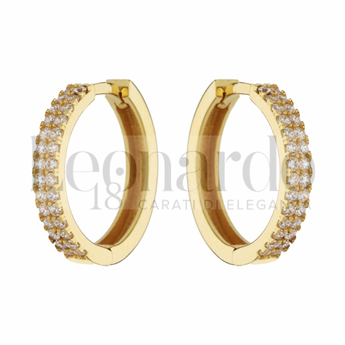 15 mm Diametro interno o misura con Zircone bianco in Oro Giallo da 3gr.