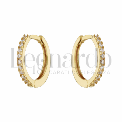 10 mm Diametro interno o misura con Zircone bianco in Oro Giallo da 1,5gr.