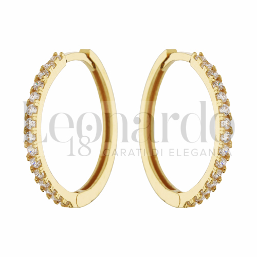 15 mm Diametro interno o misura con Zircone bianco in Oro Giallo da 2,2gr.