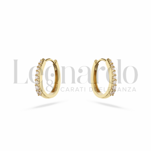 7x9 mm Diametro interno o misura con Zircone bianco in Oro Giallo da 1,5gr.