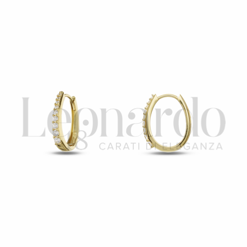 10x15 mm Diametro interno o misura con Zircone bianco in Oro Giallo da 2,5gr.