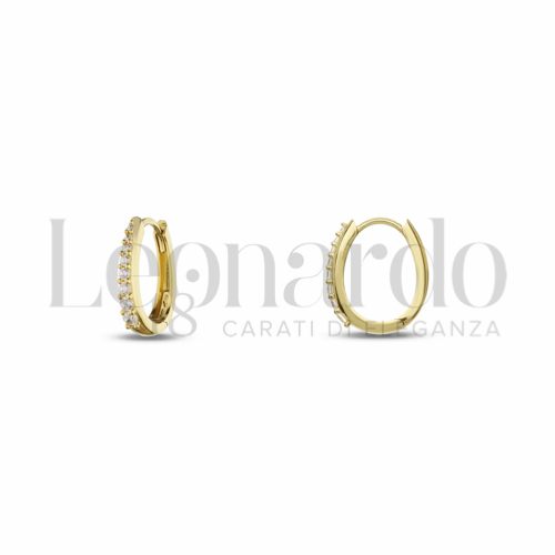 9x12 mm Diametro interno o misura con Zircone bianco in Oro Giallo da 2,3gr.