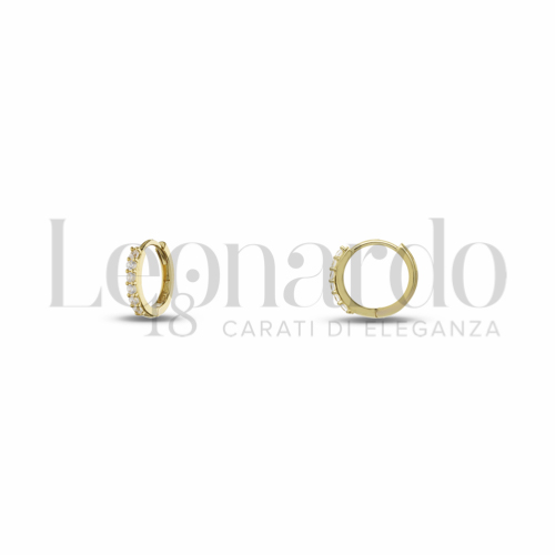 8 mm Diametro interno o misura con Zircone bianco in Oro Giallo da 1,4gr.