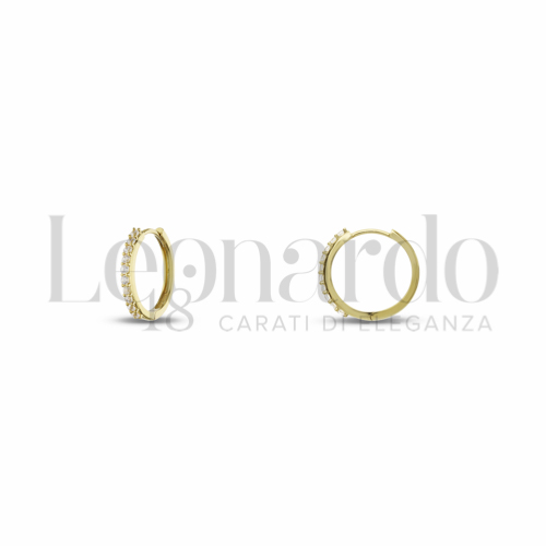 10 mm Diametro interno o misura con Zircone bianco in Oro Giallo da 2,1gr.