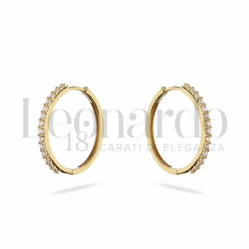 15 mm Diametro interno o misura con Zircone bianco in Oro Giallo da 2,6gr.