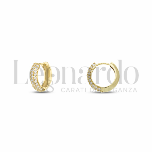 10 mm Diametro interno o misura con Zircone bianco in Oro Giallo da 2,7gr.