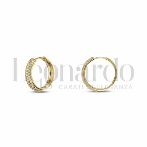 15 mm Diametro interno o misura con Zircone bianco in Oro Giallo da 3,9gr.