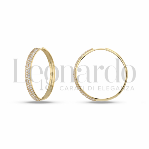 25 mm Diametro interno o misura con Zircone bianco in Oro Giallo da 6,2gr.
