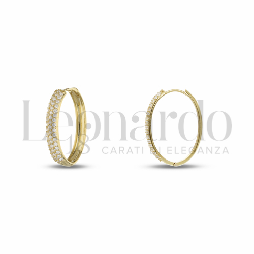 13x18 mm Diametro interno o misura con Zircone bianco in Oro Giallo da 4gr.