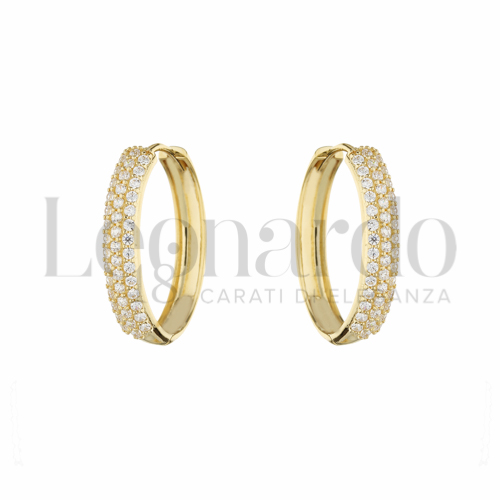 11x18 mm Diametro interno o misura con Zircone bianco in Oro Giallo da 3,4gr.