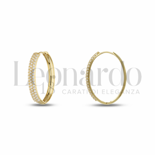 16x24 mm Diametro interno o misura con Zircone bianco in Oro Giallo da 4,2gr.