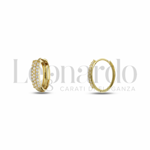 9x12 mm Diametro interno o misura con Zircone bianco in Oro Giallo da 2,4gr.