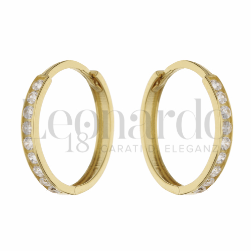 12 mm Diametro interno o misura con Zircone bianco in Oro Giallo da 1,5gr.