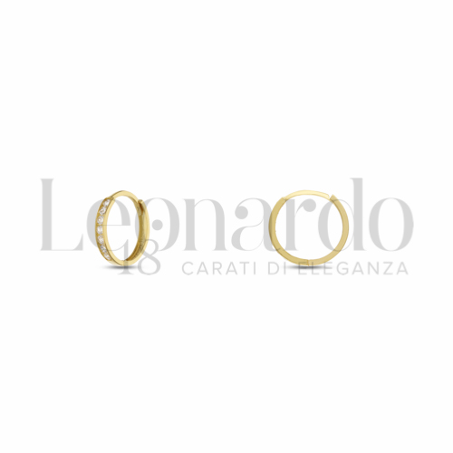 10 mm Diametro interno o misura con Zircone bianco in Oro Giallo da 1,1gr.