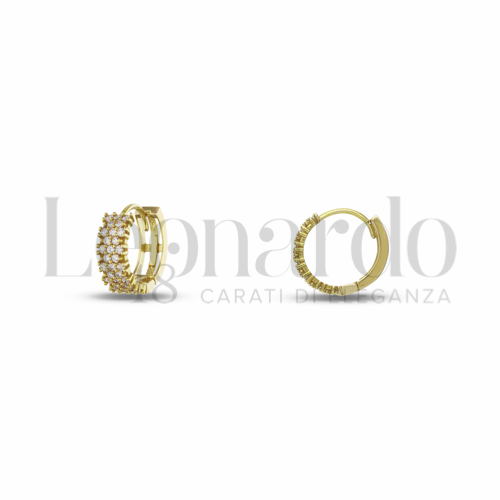 10 mm Diametro interno o misura con Zircone bianco in Oro Giallo da 2,4gr.