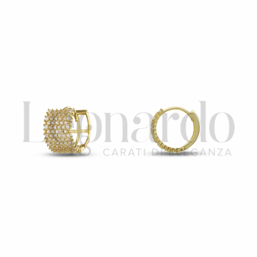 10 mm Diametro interno o misura con Zircone bianco in Oro Giallo da 4,1gr.