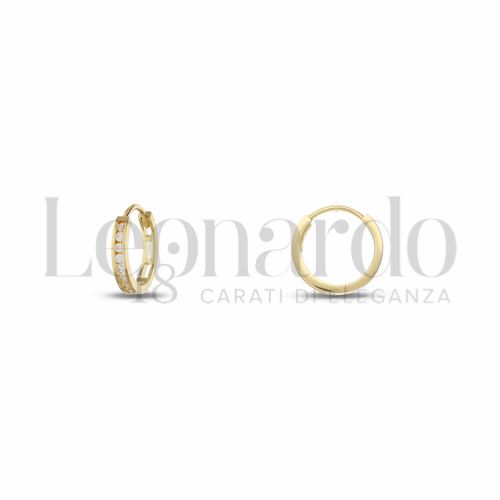 10 mm Diametro interno o misura con Zircone bianco in Oro Giallo da 1,4gr.