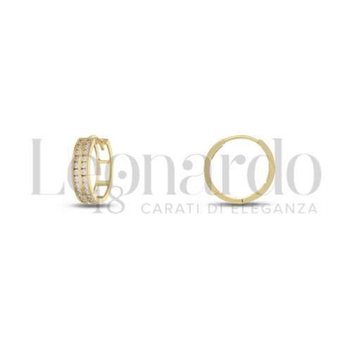 12 mm Diametro interno o misura con Zircone bianco in Oro Giallo da 2,9gr.