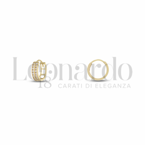 8 mm Diametro interno o misura con Zircone bianco in Oro Giallo da 2,1gr.