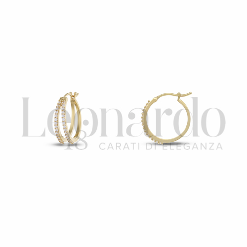 12 mm Diametro interno o misura con Zircone bianco in Oro Giallo da 3,8gr.