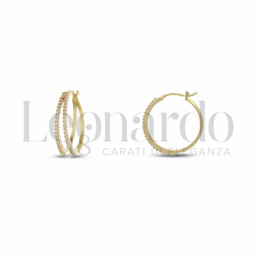 15 mm Diametro interno o misura con Zircone bianco in Oro Giallo da 5,3gr.