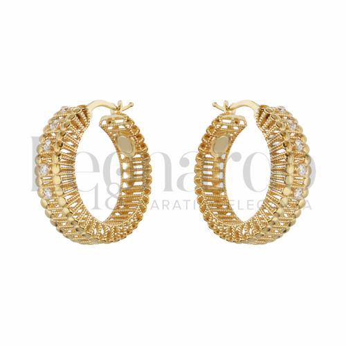 con Zircone bianco in Oro Giallo da 8,3gr.