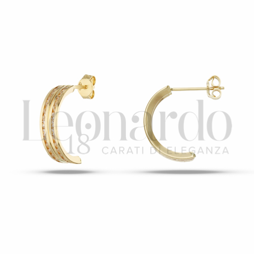 15 mm Diametro interno o misura con Zircone bianco in Oro Giallo da 1,9gr.