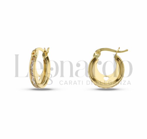 8 mm Diametro interno o misura con Zircone bianco in Oro Giallo da 1,5gr.