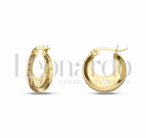 10 mm Diametro interno o misura con Zircone bianco in Oro Giallo da 1,7gr.