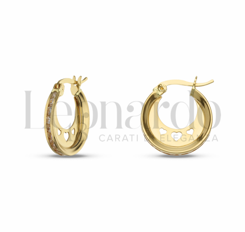 10 mm Diametro interno o misura con Zircone bianco in Oro Giallo da 1,6gr.