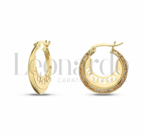 15 mm Diametro interno o misura con Zircone bianco in Oro Giallo da 2,4gr.