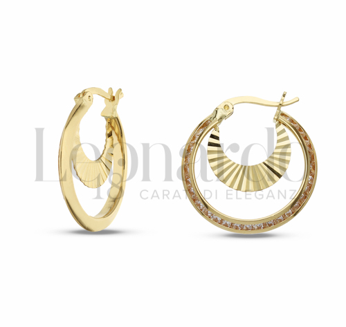 15 mm Diametro interno o misura con Zircone bianco in Oro Giallo da 2,2gr.